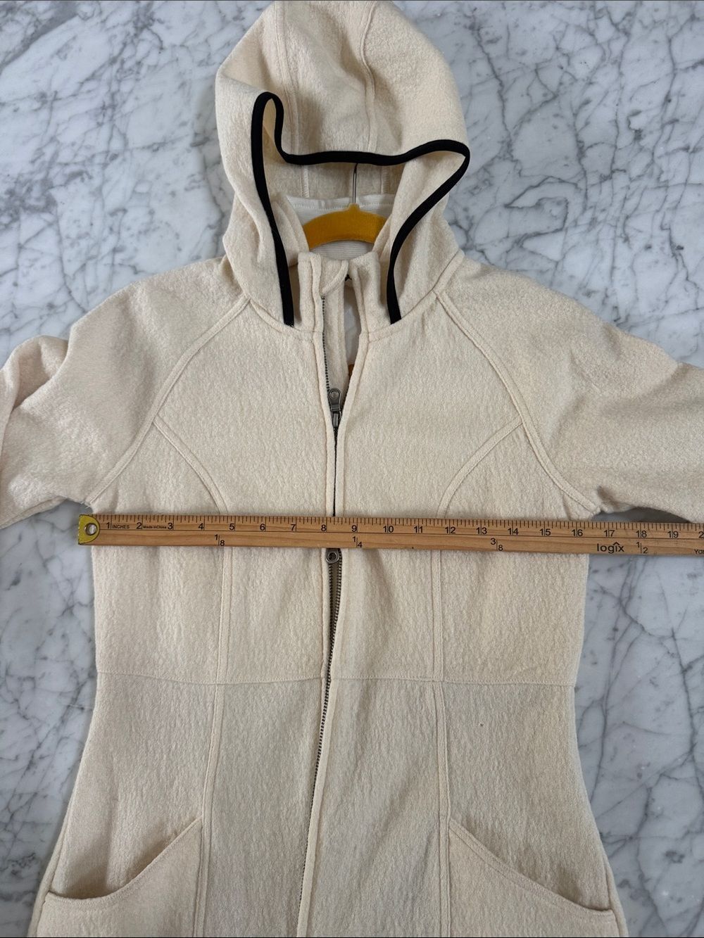 Mountain Khakis Women's Long Hooded Jacket Merino Wool Cream Size S - Picture 5 of 11